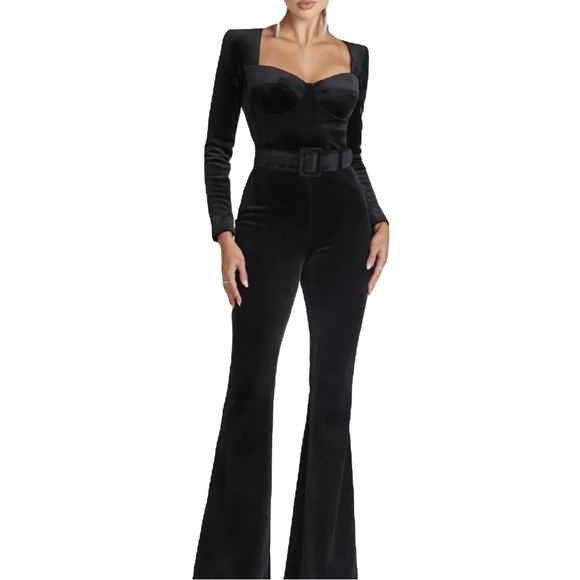 Nadine Merabi Elegant Black Women's Jumpsuit w/Belt